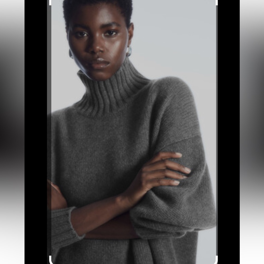 Cos chunky pure cashmere turtleneck sweater size medium